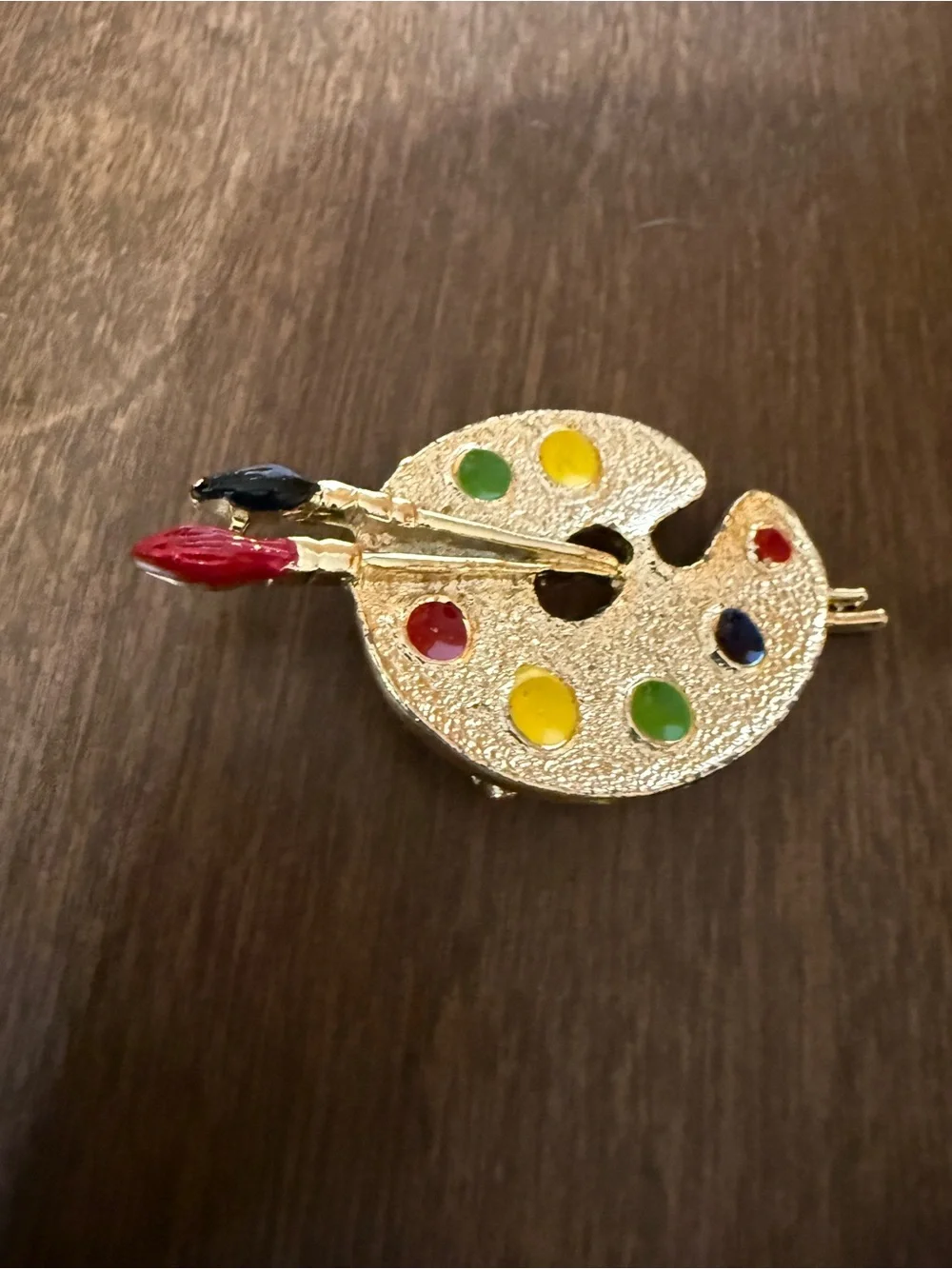 Vintage Gerry’s Artist Palette Brooch Pin Paint Brushes Gold Tone